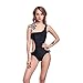 Polovi Women's Swimsuits High Fashion One-shoulder Side Cut Out Monokini Black