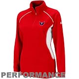 NHL Majestic Washington Capitals Ladies Red Charged Up Quarter Zip Fleece Sweatshirt (Medium)