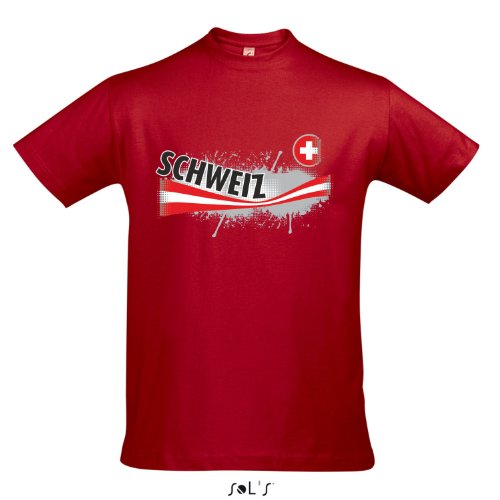 Fanshirt Herren SCHWEIZ,Swiss Ländershirt EM / WM Trikot S-XXL , Red , L