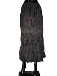 Designer Bellydance Boho Gypsy Hippie Brown Skirt India 35 Inches