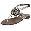 Pelle Moda Women's Mahala Jewled Flat Thong Sandal