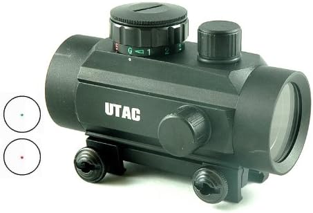 UTAC Red-Green Dual-color Reticle Red Dot 1 x 30mm Rifle Scope with covers