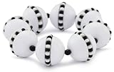 Marv Graff Atom Power Lucite Bead Roll On Elasticized White Bracelet