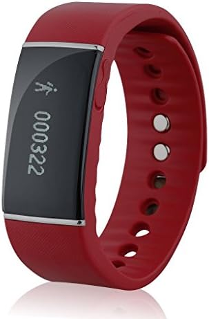 DIGGRO OLED Smart Bracelet IP67 Waterproof Bluetooth 4.0 Pedometer Tracking Calo Red