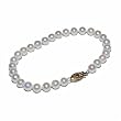 14k Yellow Gold  White Freshwater Cultured Pearl AA Grade 5.5-6mm Bracelet, 7.25"