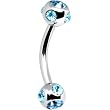 16 Gauge Aqua Multi Gem Eyebrow Ring