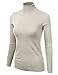 Doublju Womens Long Sleeve Stretchy Knit Turtleneck Sweater