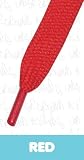 Flat Coloured Skate Shoelaces - RED 11mm x 120cm