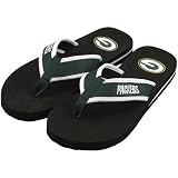 NFL Green Bay Packers Contoured Flip Flops - Green-Black (10/11)