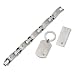 Stainless Steel Brushed Bracelet, Money Clip and Key Chain Set