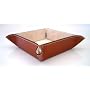 Genuine Saddle Brown Leather Valet Tray-Snap Together