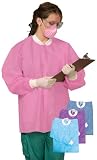 DEFEND+PLUS Latex-Free Disposable Jackets (Medium Pink)