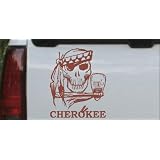 6in X 4.9in Brown -- Cherokee Indian Skull Skulls Car Window Wall Laptop Decal... by Rad Dezigns