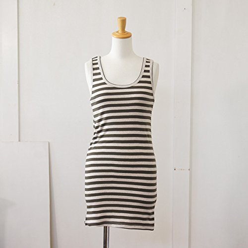 (シーエルエヌ) C.L.N ボーダー柄コットンロングタンクトップ