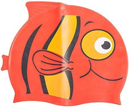 Tekmun Premium Silicone Swim Caps for Children - Red