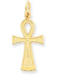 14k Gold Ankh Cross Charm
