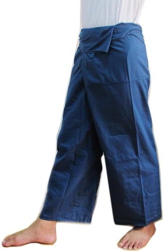 Thai Beautiful Fisherman Pant Yoga Cotton Free Size (Navy Blue)