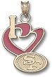 San Francisco 49Ers "I Heart Logo" 3/4" Enamel Enamel Pendant