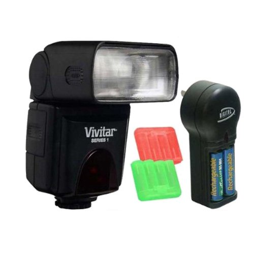 Vivitar DF-383-CAN AF Power Zoom Flash with Bounce & Swivel Head Kit for Canon Rebel XT, XTi, XS, XSi, T1i, 50D, 40D, 5D SLR Digital Cameras