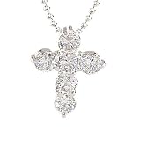 1 Carat Sterling Silver CZ Cross Pendant