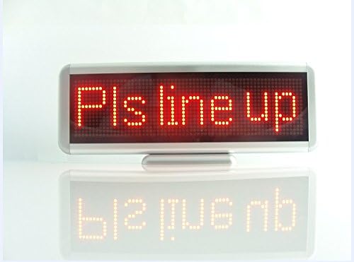 31cm Dot matrix:16x64 Led Text Message Scrolling Display Sign Business Advertising Publicity Programmable Rechargeable (RED)