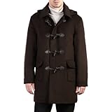 IMAGE OF BGSD Men's Hooded Wool Blend Toggle Duffle Coat - Brown Medium
