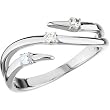 14K White Gold Diamond Ring - 0.10 Ct.