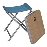 10T tabSTOOL - Table tabouret de camping 2-en-1 - Bleu - 40 x 20 x 56 cm