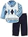 George Infant Boys Blue Argyle 3 Piece Dress Up Outfit Shirt Vest & Pants Set 18m
