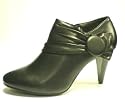 Womens Black Trueform Fashion Sash Button Ankle Shoe Boots