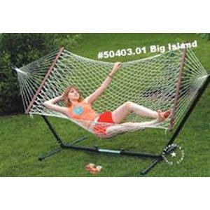 Big Island Extra large Single Cotton Rope Hammock by Ledmark