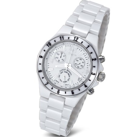 Rougois White Ceramic Ladies Chronograph Watch Rougois RWCC34