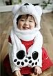 Polar Bear Animal Hat Mufflers with Mittens