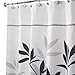 iDesign Leaves Long Shower Curtain, Black and Gray, 72-Inch by 84-Inch