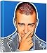 Justin Timberlake - Pop Art Print (Multicolour; Blue Background) 30 x 30 x 2 cm Medium Square Deep B
