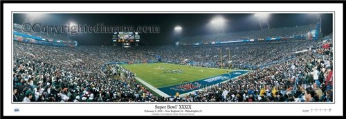 New England Patriots - Super Bowl XXXIX - 2005 vs. Philadelphia Eagles - ALLTEL Stadium 13.5 x 39 Pa