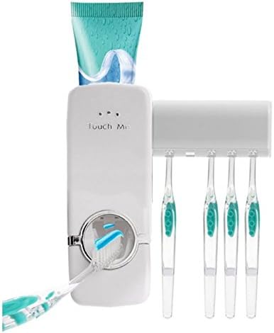 Touch Me Toothpaste Tube Squeezer with Toothbrush Holder White by MarbellStore