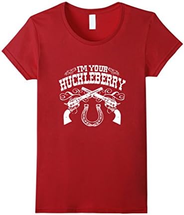 Women's I'm Your Huckleberry (vintage distressed look) T-Shirt Medium Cranberry