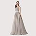 Babyonline Women's A-line Evening Dresses Lace Chiffon Long Prom Party Gowns
