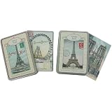 Cavallini Carte Postale Glitter Vintage Paris set of 12 cards Keepsake tin