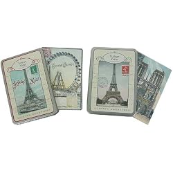 Cavallini Carte Postale Glitter Vintage Paris set of 12 cards Keepsake tin