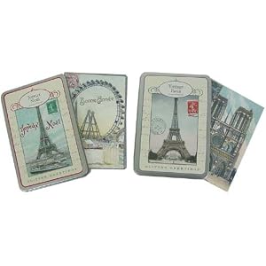 Cavallini Carte Postale Glitter Vintage Paris set of 12 cards Keepsake tin