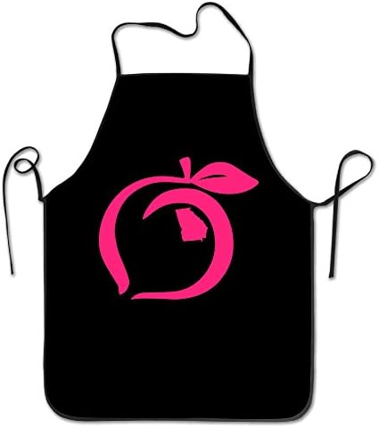 Georgia Peach Design Logo Shape Pink Gift Chef Aprons Personalized Kitchen Cooking