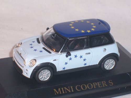 Mini New Cooper S Blau Flagge