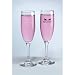 Maid of Honor with Heart & Bow Tie Glass Toasting Flutes