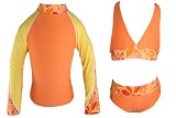 Shoreline UV Sun Protective Girls 3 Piece Set: Long Sleeve Top & 2 Piece Bikini (UPF 50+)