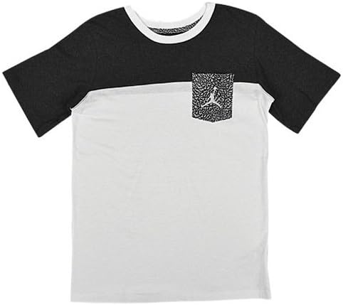 Jordan Jumpman Big Boys Short Sleeve Graphic Pocket T-Shirt (Medium. White/Black Heather)