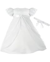 Lauren Madison Baby-Girls Newborn Sheer Over Satin Dress Gown Outfit