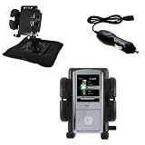 Auto Bean Bag Dash Holder with Car Charger for the RCA M4304 Opal Digital Media Player – uses Gomadic TipExchange Technology