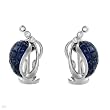 Earrings With 7.75ctw Precious Stones - Genuine Clean Diamonds and Sapphires Made in 18K White Gold. Total item weight 8.4g Length 23mm